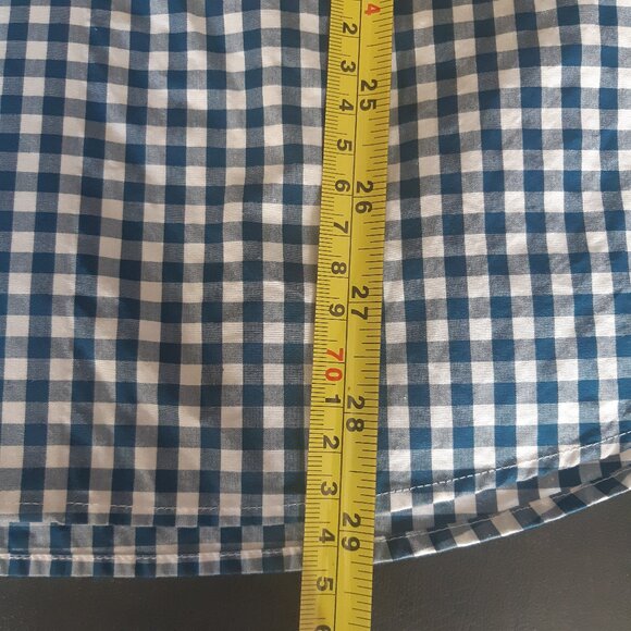 Black Brown 1826 SZ M Navy & White Gingham 100% Cotton Men's Button Up Shirt - Picture 12 of 12